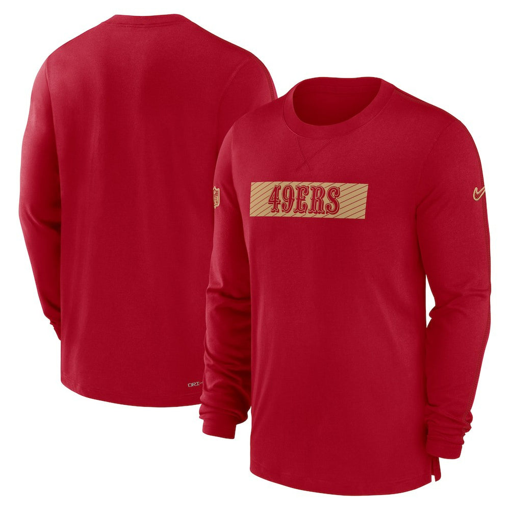 San Francisco 49ers Sideline Player Performance Long Sleeve T-Shirt Scarlet - Nike