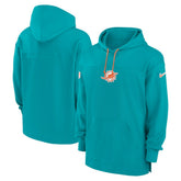 Miami Dolphins Sideline Jersey Performance Pullover Hoodie Aqua - Nike