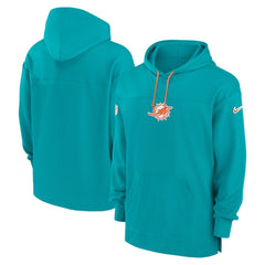 Miami Dolphins Sideline Jersey Performance Pullover Hoodie Aqua - Nike