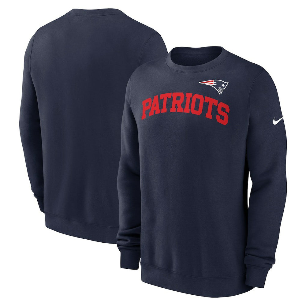 New England Patriots Club Pullover Sweatshirt Navy - Nike