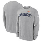 Denver Broncos Club Pullover Sweatshirt Heather Gray - Nike