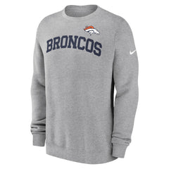 Denver Broncos Club Pullover Sweatshirt Heather Gray - Nike