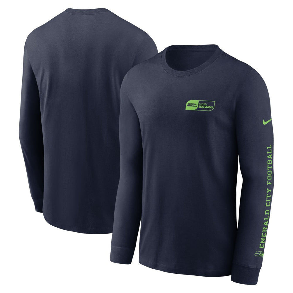 Seattle Seahawks All Out Long Sleeve T-Shirt College Navy - Nike