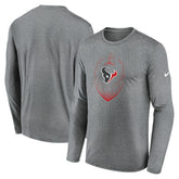 Houston Texans Icon Legend Performance Long Sleeve T-Shirt Heather Gray - Nike