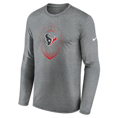 Houston Texans Icon Legend Performance Long Sleeve T-Shirt Heather Gray - Nike