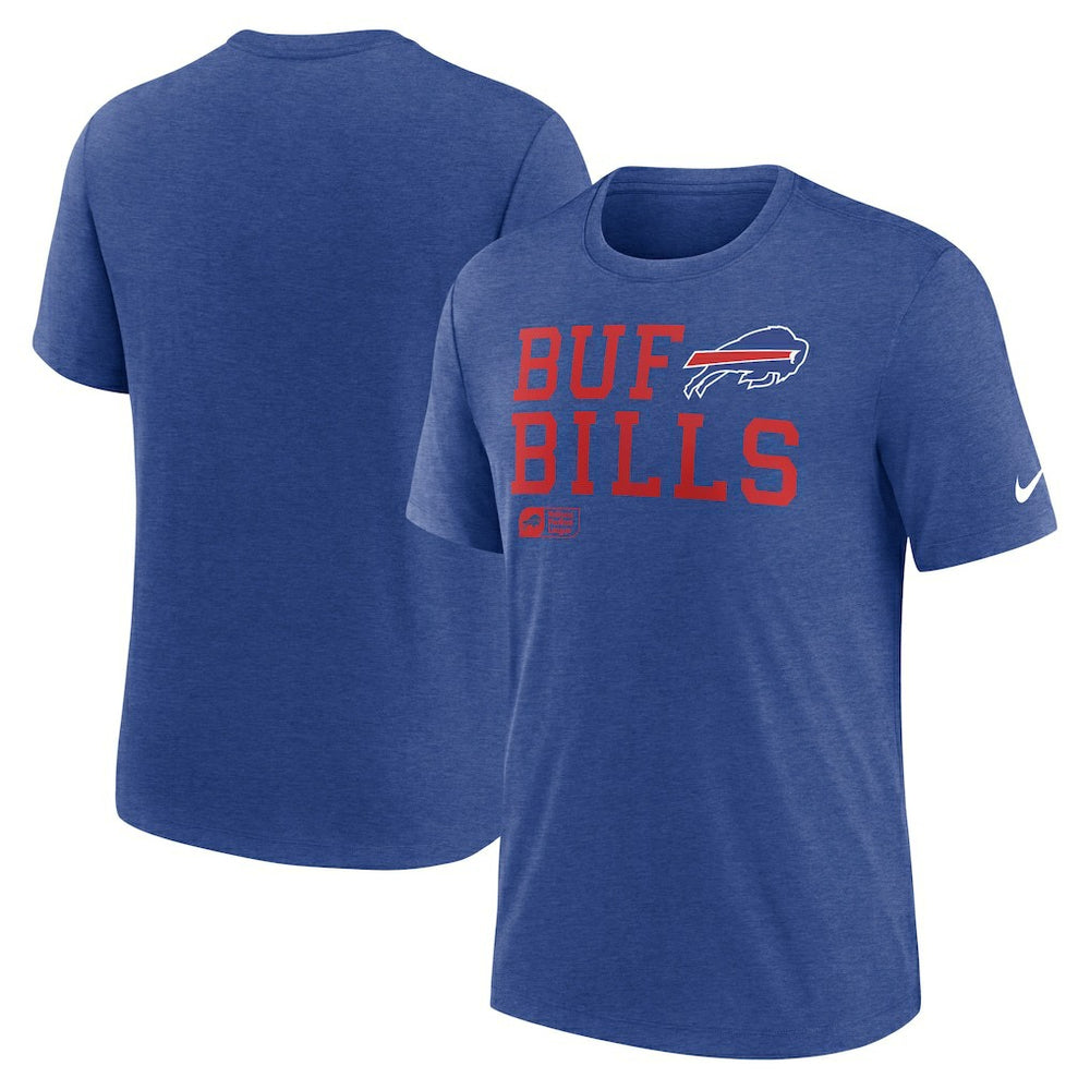 Buffalo Bills Overlap Lockup Tri-Blend T-Shirt Royal - Nike