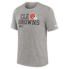 Cleveland Browns Overlap Lockup Tri-Blend T-Shirt Heather Gray - Nike