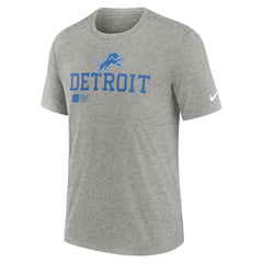 Detroit Lions Overlap Lockup Tri-Blend T-Shirt Heather Gray - Nike