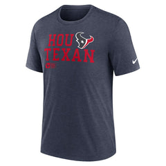 Houston Texans Overlap Lockup Tri-Blend T-Shirt Navy - Nike