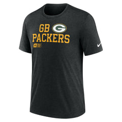 Green Bay Packers Overlap Lockup Tri-Blend T-Shirt Black - Nike