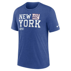 New York Giants Overlap Lockup Tri-Blend T-Shirt Royal - Nike