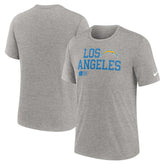 Los Angeles Chargers Overlap Lockup Tri-Blend T-Shirt Heather Gray - Nike