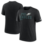 Philadelphia Eagles Overlap Lockup Tri-Blend T-Shirt Black - Nike