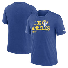 Los Angeles Rams Overlap Lockup Tri-Blend T-Shirt Royal - Nike