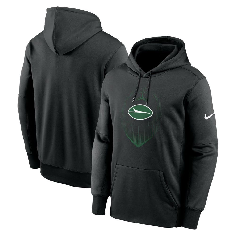 New York Jets Icon Performance Pullover Hoodie Black - Nike