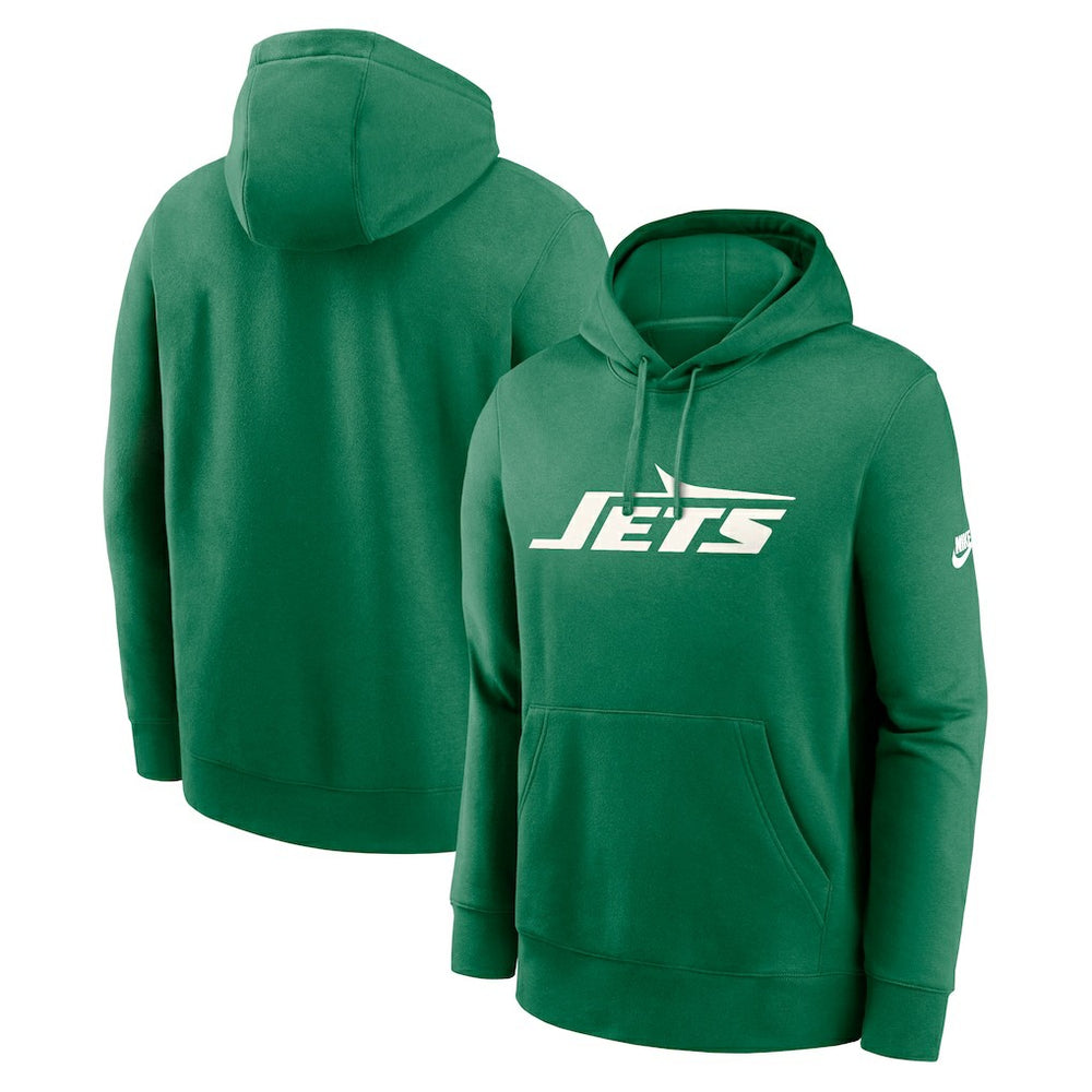 New York Jets Rewind Club Logo Pullover Hoodie Kelly Green - Nike