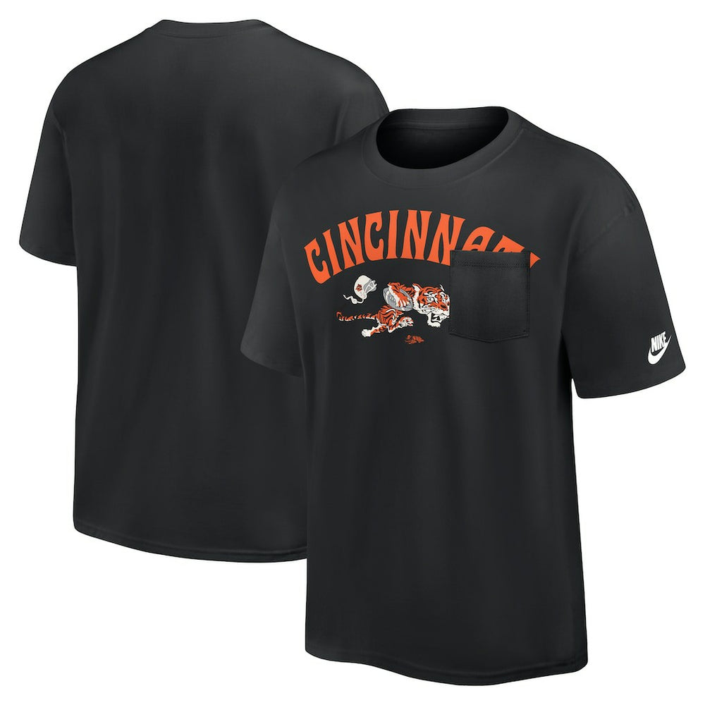 Cincinnati Bengals Rewind Heavy Max90 Pocket T-Shirt Black - Nike