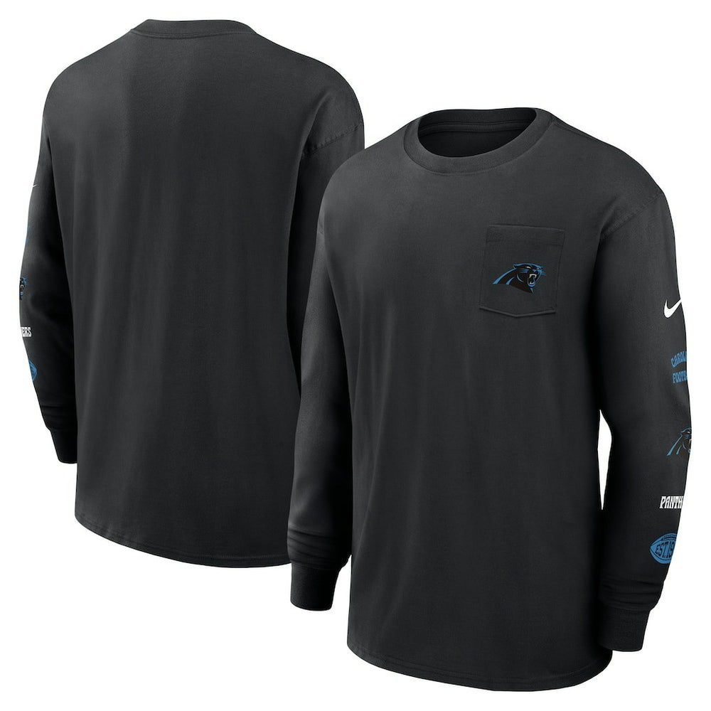 Carolina Panthers Rewind Heavy Max90 Pocket Long Sleeve T-Shirt Black - Nike