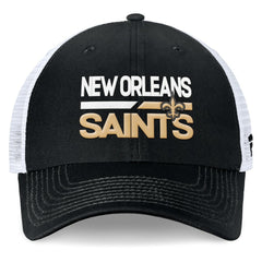 New Orleans Saints Upper Trucker Adjustable Hat Black/White - Fanatics
