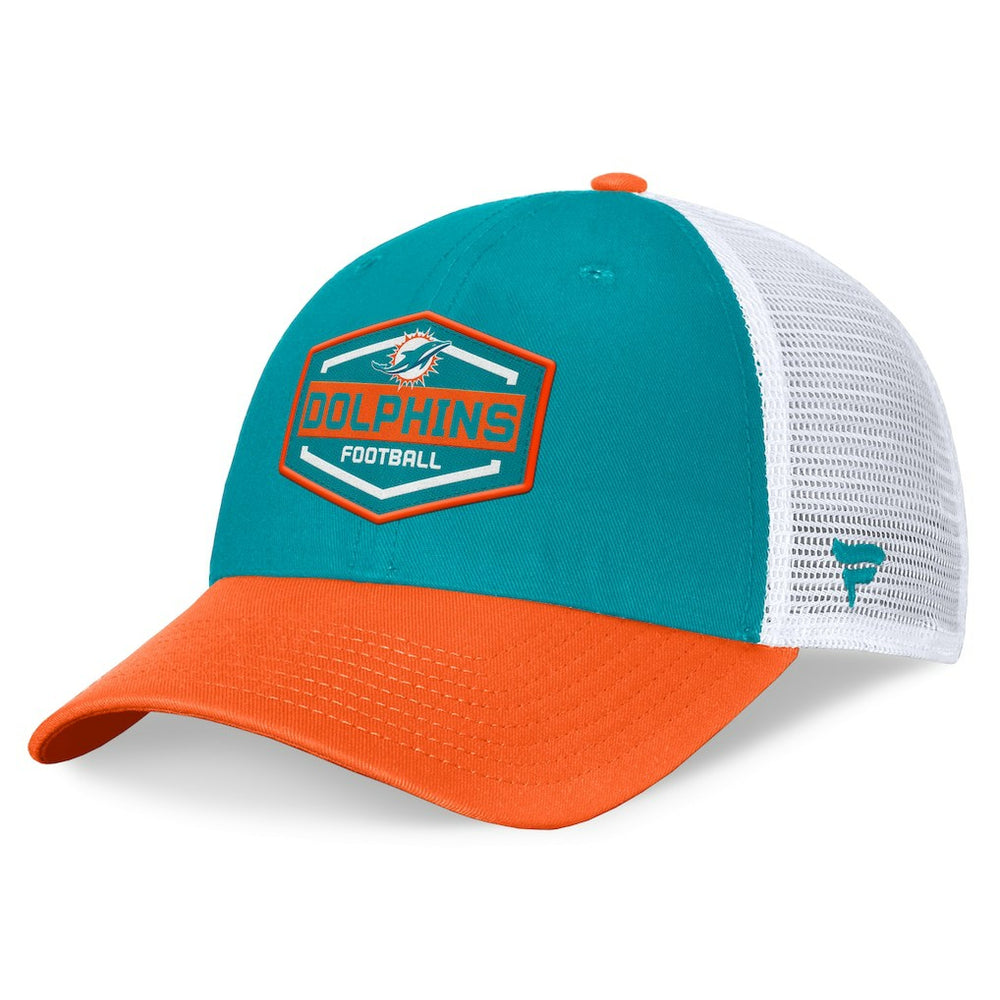 Miami Dolphins Bench Trucker Adjustable Hat Aqua/Orange - Fanatics