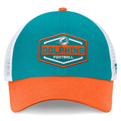 Miami Dolphins Bench Trucker Adjustable Hat Aqua/Orange - Fanatics