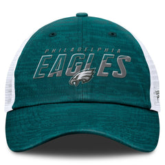 Philadelphia Eagles Challenge Trucker Adjustable Hat Heather Midnight Green - Fanatics