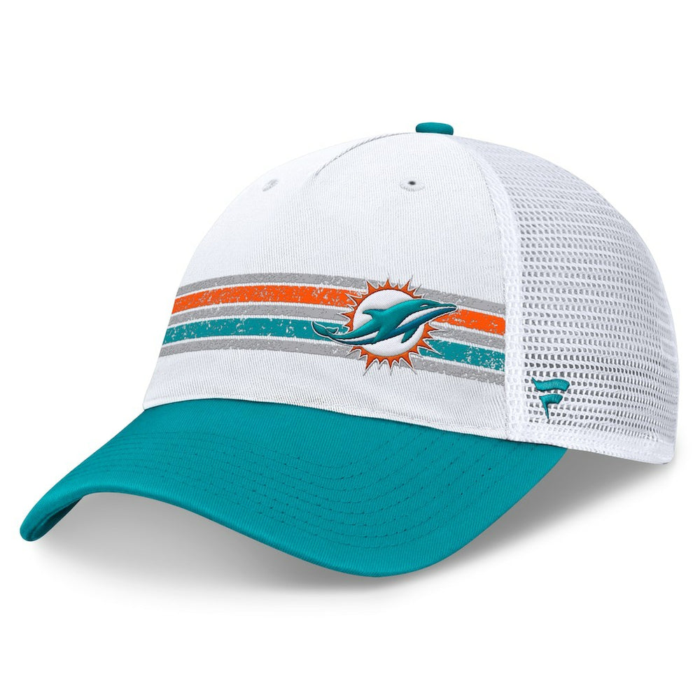 Miami Dolphins Flawless Stripe Adjustable Hat White/Aqua - Fanatics