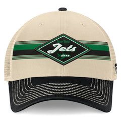 New York Jets Diamond Stripe Trucker Adjustable Hat Natural/Black - Fanatics