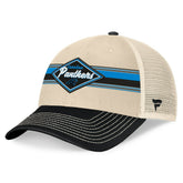 Carolina Panthers Diamond Stripe Trucker Adjustable Hat Natural/Black - Fanatics