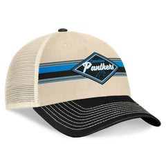 Carolina Panthers Diamond Stripe Trucker Adjustable Hat Natural/Black - Fanatics