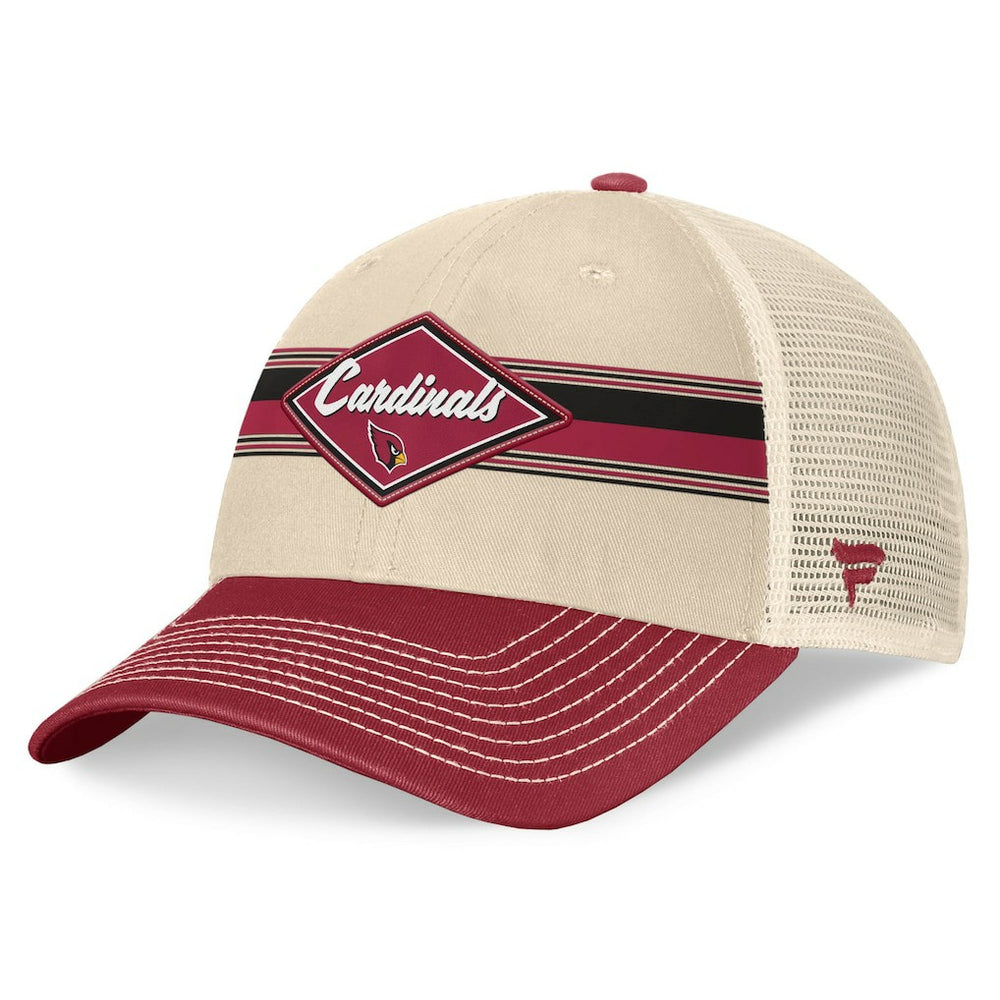 Arizona Cardinals Diamond Stripe Trucker Adjustable Hat Natural/Cardinal - Fanatics