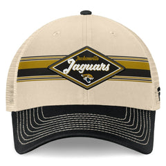 Jacksonville Jaguars Diamond Stripe Trucker Adjustable Hat Natural/Black - Fanatics