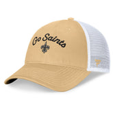 New Orleans Saints Women's Slogan Trucker Adjustable Hat Gold - Fanatics