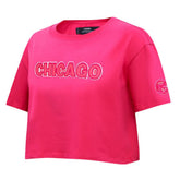 Chicago Cubs Pro Standard Women's Triple Pink Boxy Cropped T-Shirt for sale