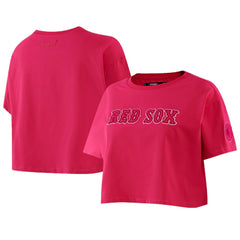 Boston Red Sox Pro Standard Women's Triple Pink Boxy Cropped T-Shirt Online