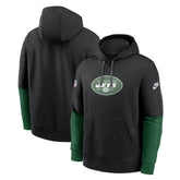 New York Jets Throwback Logo Club Tri-Blend Pullover Hoodie Black - Nike