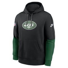 New York Jets Throwback Logo Club Tri-Blend Pullover Hoodie Black - Nike