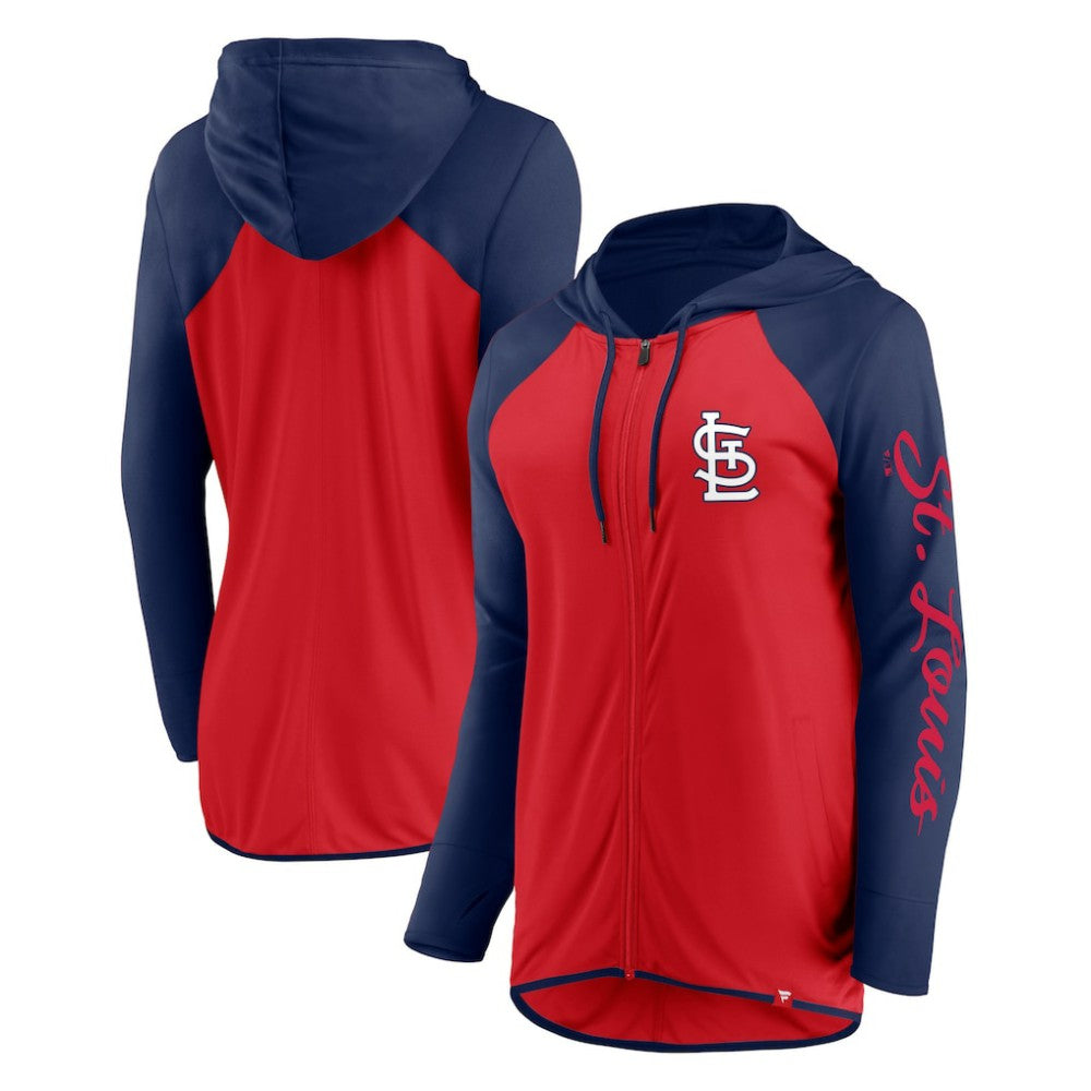 St. Louis Cardinals Fanatics Women's Script Sleeve Full-Zip Hoodie On Sale