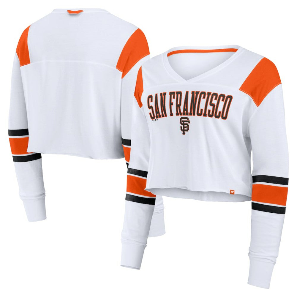 San Francisco Giants Fanatics Women's Stretch Cropped Fashion Long Sleeve T-Shirt Lifestyle