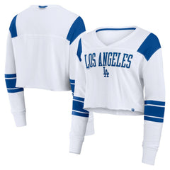 Los Angeles Dodgers Fanatics Women's Stretch Cropped Fashion Long Sleeve T-Shirt Online