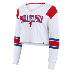 Philadelphia Phillies Fanatics Women's Stretch Cropped Fashion Long Sleeve T-Shirt Near Me