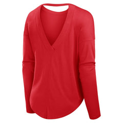 Philadelphia Phillies Fanatics Women's Core Boat Neck Long Sleeve T-Shirt On Sale