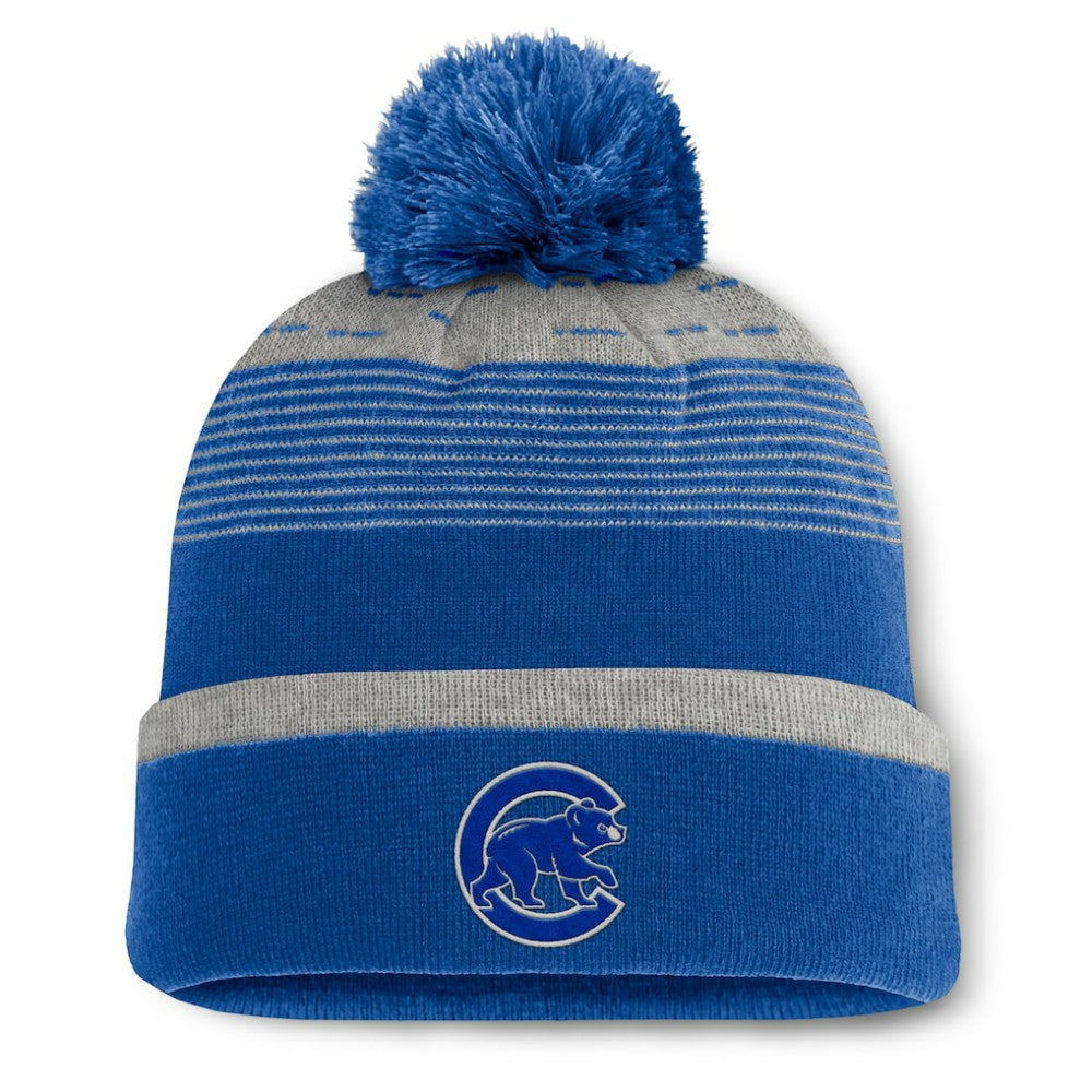 Chicago Cubs Fanatics Fundamental Gradient Cuffed Knit Hat with Pom On Sale