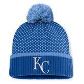 Kansas City Royals Fanatics Women's Fundamental Jacquard Cuffed Knit Hat with Pom Clearance