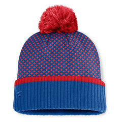 Chicago Cubs Fanatics Women's Fundamental Jacquard Cuffed Knit Hat with Pom for sale