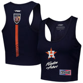 Houston Astros Pro Standard Women's Fast Lane Fitted Tri-Blend Cropped Tank Top Clearance