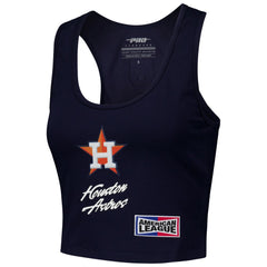 Houston Astros Pro Standard Women's Fast Lane Fitted Tri-Blend Cropped Tank Top Clearance