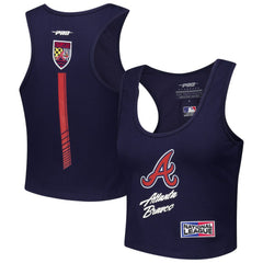 Atlanta Braves Pro Standard Women's Fast Lane Fitted Tri-Blend Cropped Tank Top discount
