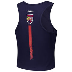 Atlanta Braves Pro Standard Women's Fast Lane Fitted Tri-Blend Cropped Tank Top discount