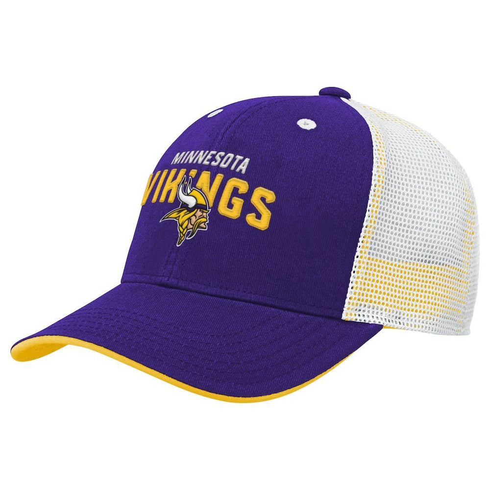 Minnesota Vikings Youth Core Lockup Trucker Adjustable Hat Purple - NFL